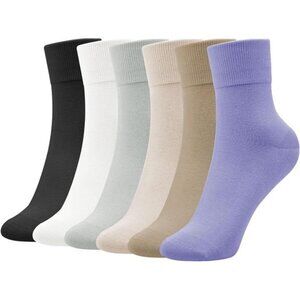 6 Pairs Thin Ankle Socks for Women, Womens Cotton Casual Dress Crew Lightweight